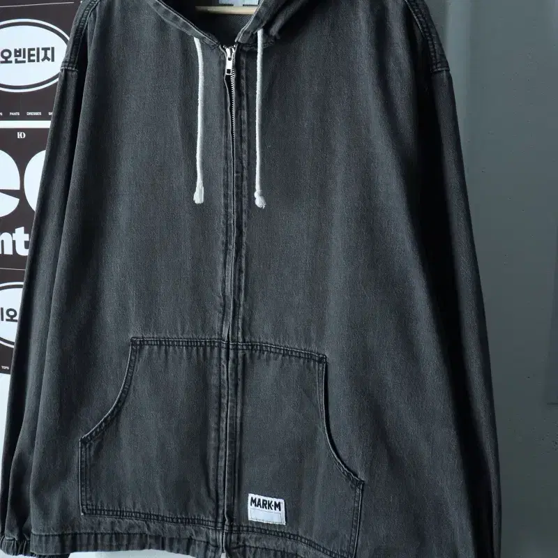(XL-2XL) 마크엠 후드집업 데님 흑청 디트로이트 아메카지-H39681