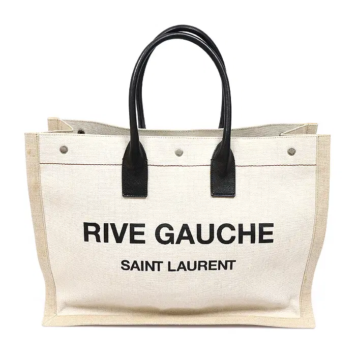 Saint Laurent(생로랑) 509415 베이지 코튼 린넨 캔버스 리브고쉬 라지 토트백 39114YSLC