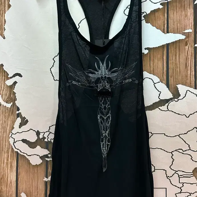 THOMAS WYLDE 토마스 와일드 윙드 엔젤 스터드 블랙 민소매 롱탑 OR 미니원피스 새상품 M