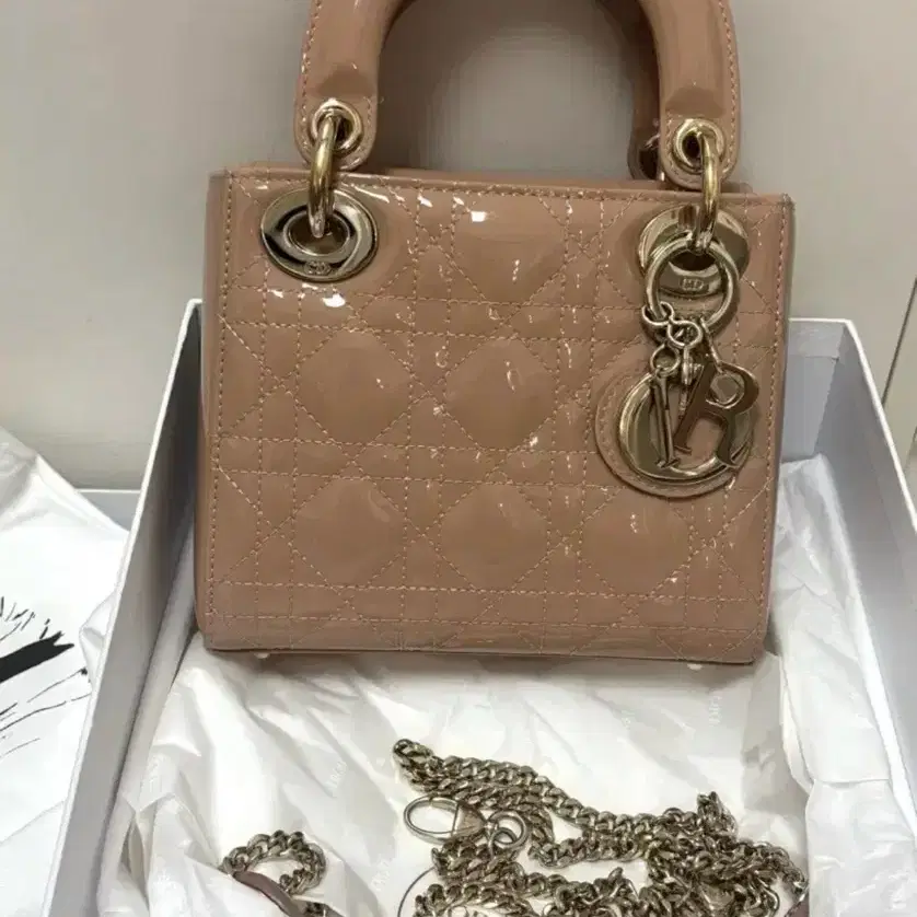 디올 레이디백 미니 로즈드방