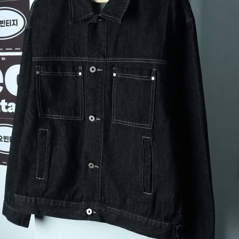 (L-XL) 트릴리온 집업 바람막이 점퍼자켓 데님 흑청-H39689