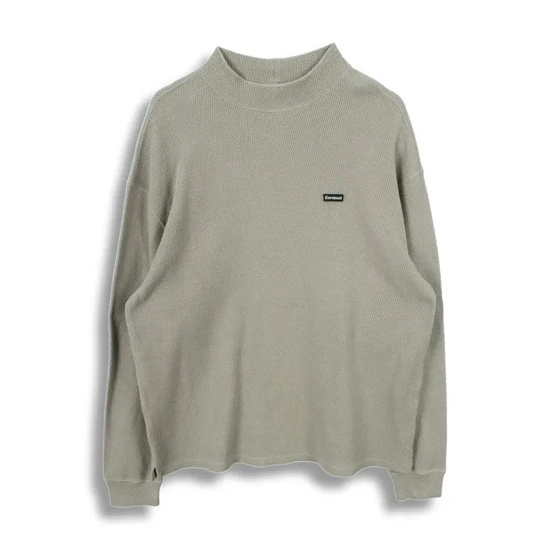 커버낫 (MEN - XL) 코튼 스탠드 카라 로고 와플 니트 탑