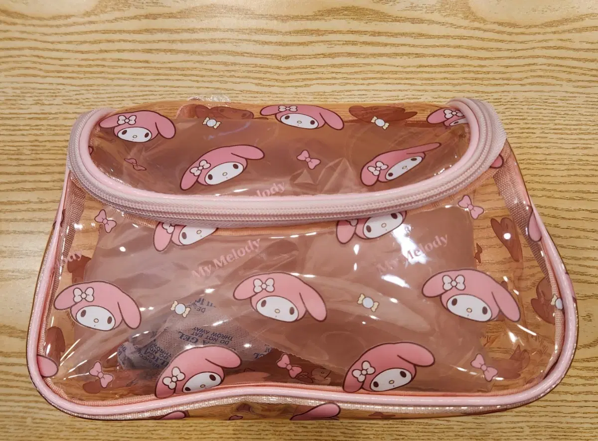 산리오 마이멜로디 투명 파우치 핑크