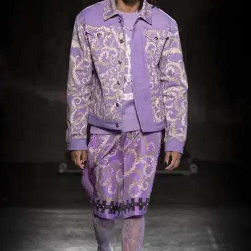 koche x EMILIO PUCCI Leather and jacquard-knit sneakers