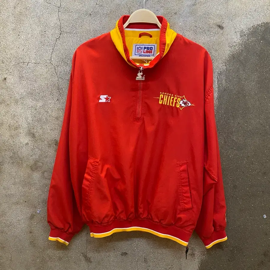 90s Made in Korea 미국빈티지 스타터 캔자스시티 치프스 NFL 프로라인 웜업 자켓