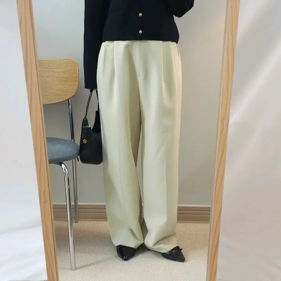 (M)LOW MANSION 여성 핀턱 와이드 슬랙스 W5085
