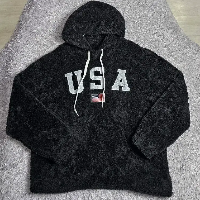 (R3)빈티지 USA 플리스 후드티 블랙 XL
