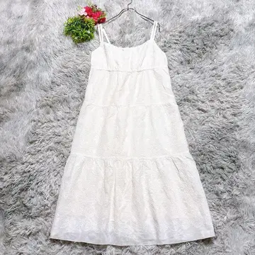 [케이티리노] 종아리 기장 원피스 레이스 (3L) 페미닌 린넨 혼방