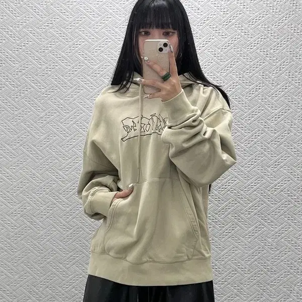 오프 화이트 빈티지 캐주얼 약기모 후드티 L C14951
