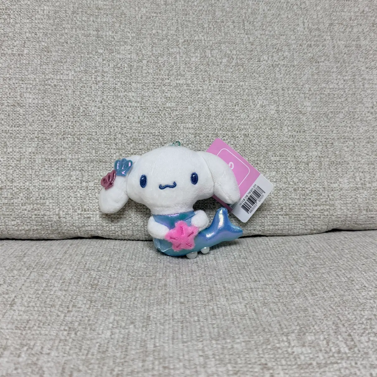 정품 산리오 시나모롤 인어 키링 인형 가방고리 10cm
