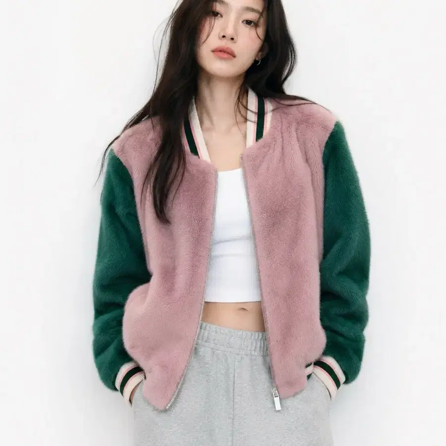 그리스 수입 밍크 야구 점퍼(55~66 블루종)