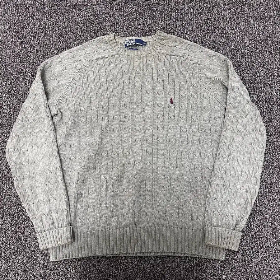 POLO 폴로 랄프로렌 케이블 꽈배기 니트 그레이 100(L)