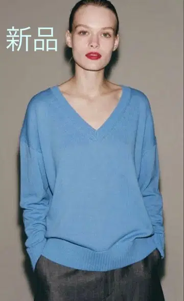 택 포함 새상품! ZARA 자라*V넥 니트 블루 M