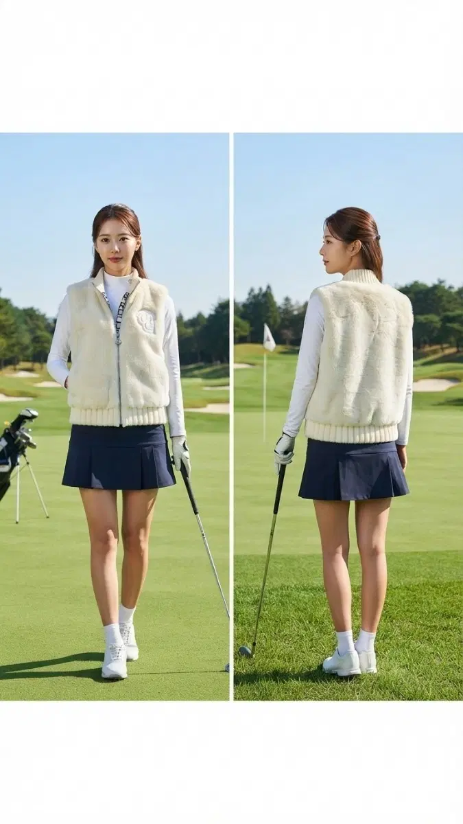 GEIGER GOLF 여성 퍼 베스트 아이보리 S