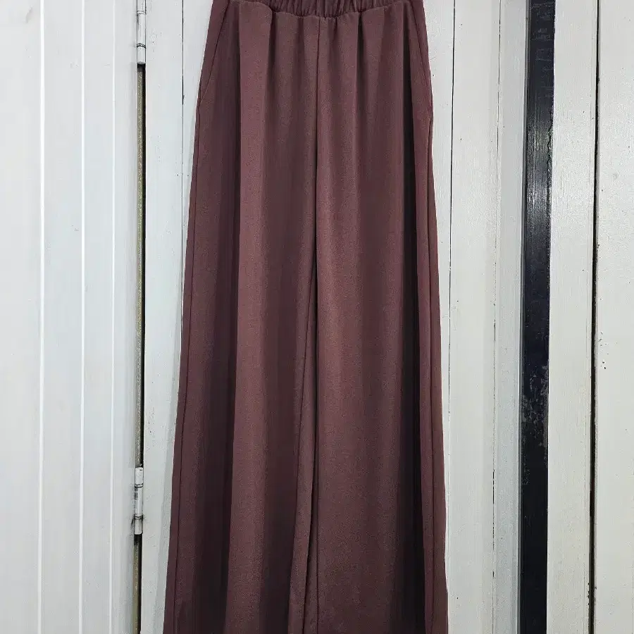 ZARA 여성 밴딩팬츠 S 초코브라운 허리밴딩 와이드팬츠 봄 가을 간절기 와이드핏 밴딩바지(B2222)