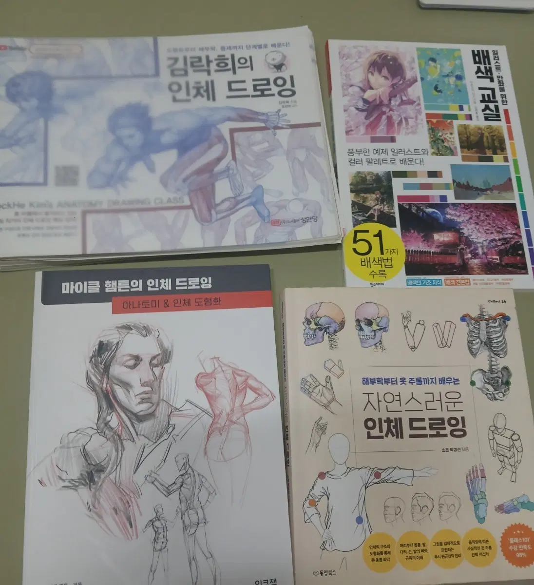 다양한 드로잉책 (마이클햄튼의인체드로잉, 김락희의인체드로잉)