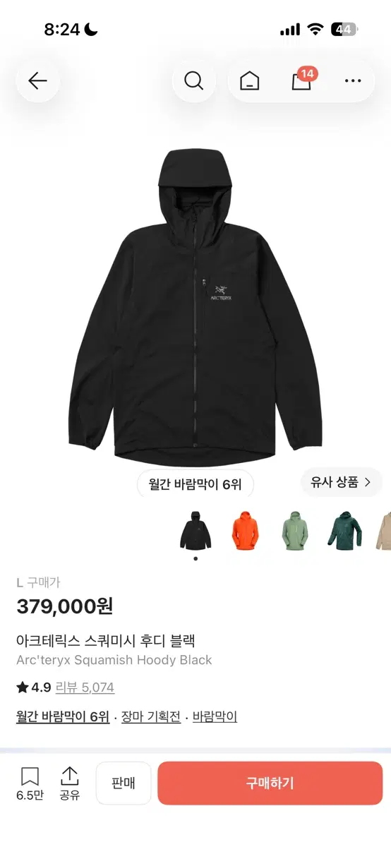 아크테릭스 스쿼미시 L