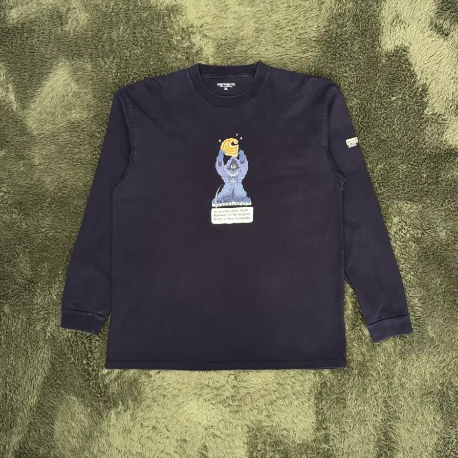 [XL] 칼하트 WIP 코간컬트 레벨 그래픽 롱슬리브 티셔츠 블랙
