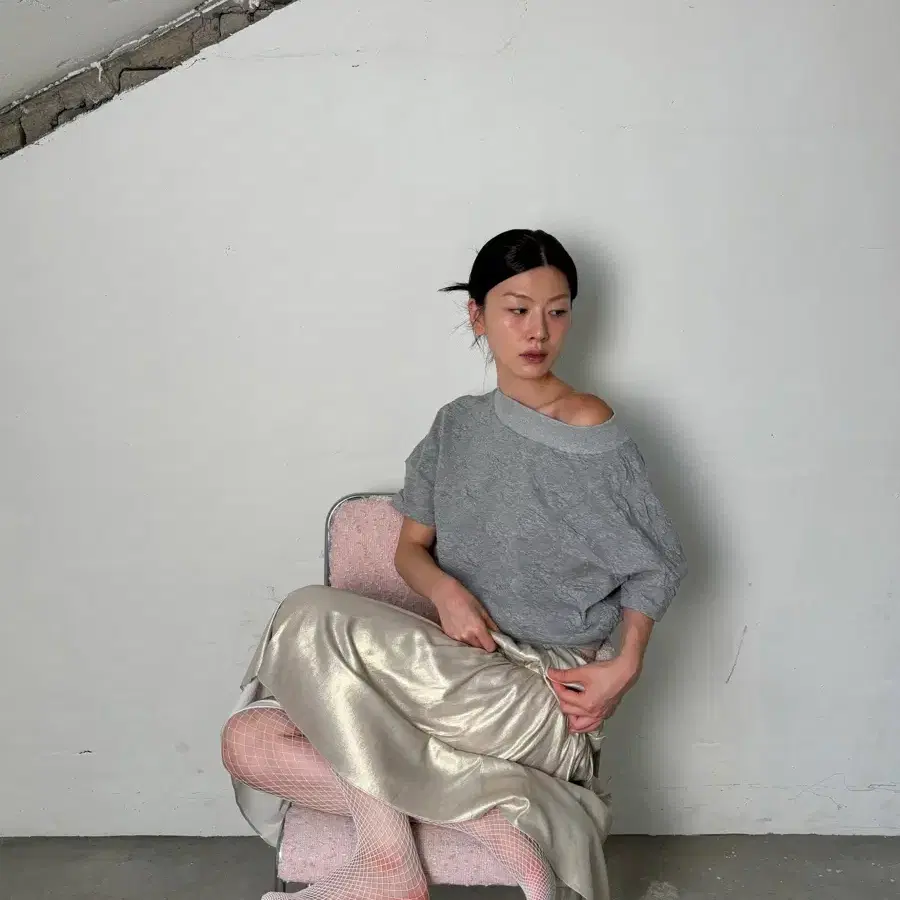 빼쉬쁠라뜨 Shirring banding skirt(Gold)