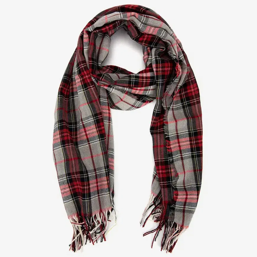 DRIES VAN NOTEN red check Scarf