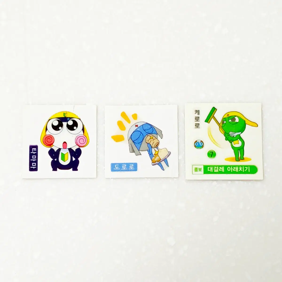 [3개 일괄] 고전 문구 케로로 캐릭터빵 과자 스티커 띠부씰_0404