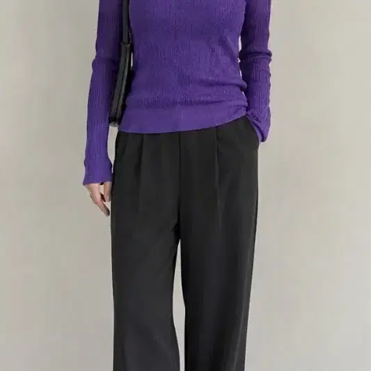 Pleats Please 퍼플 하이넥 롱슬리브 3