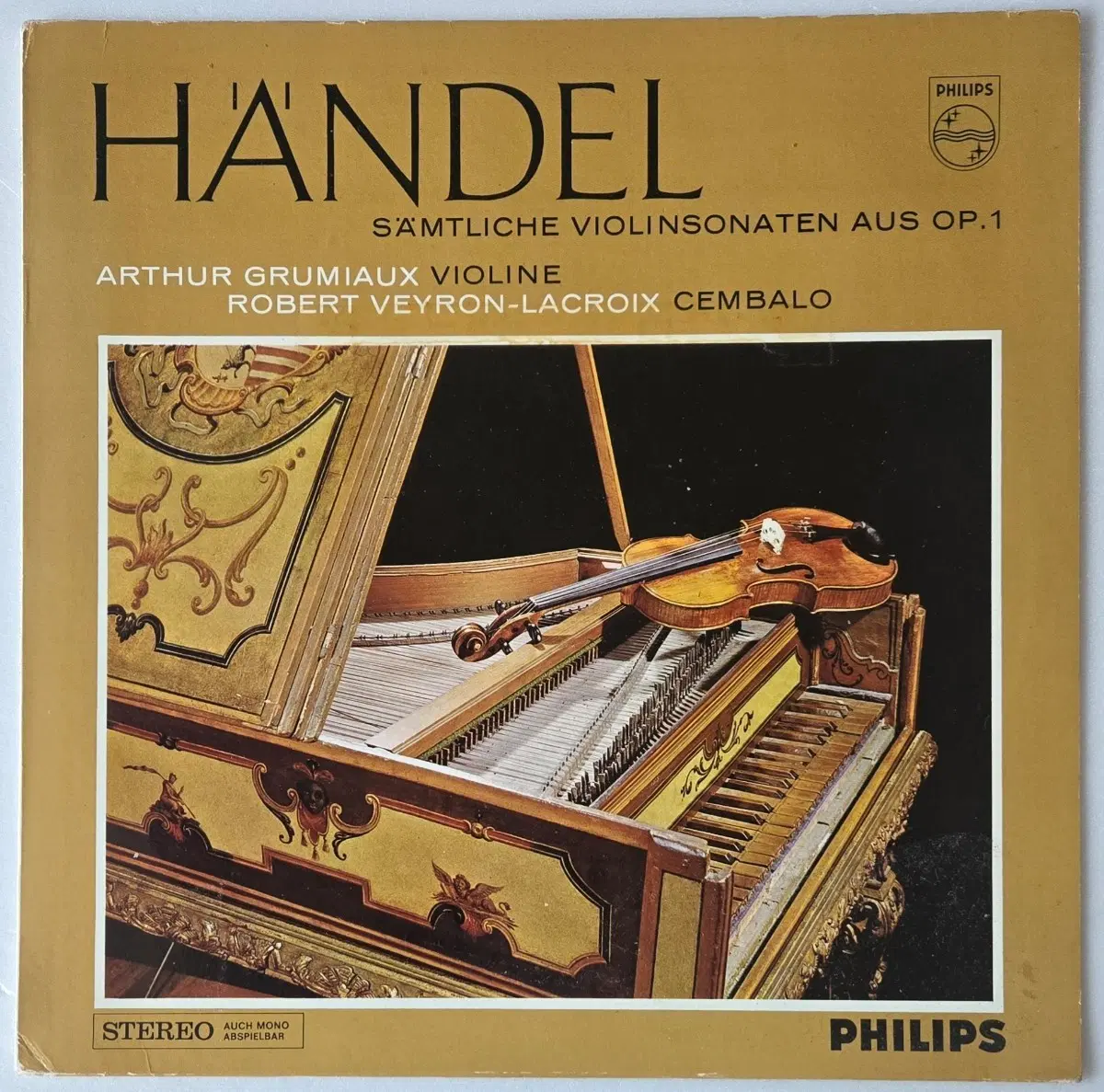 아르투르 그뤼미오 - 헨델 바이올린 소나타 Op.1 LP ( 1966 Holland Philips 초기 Red Label )