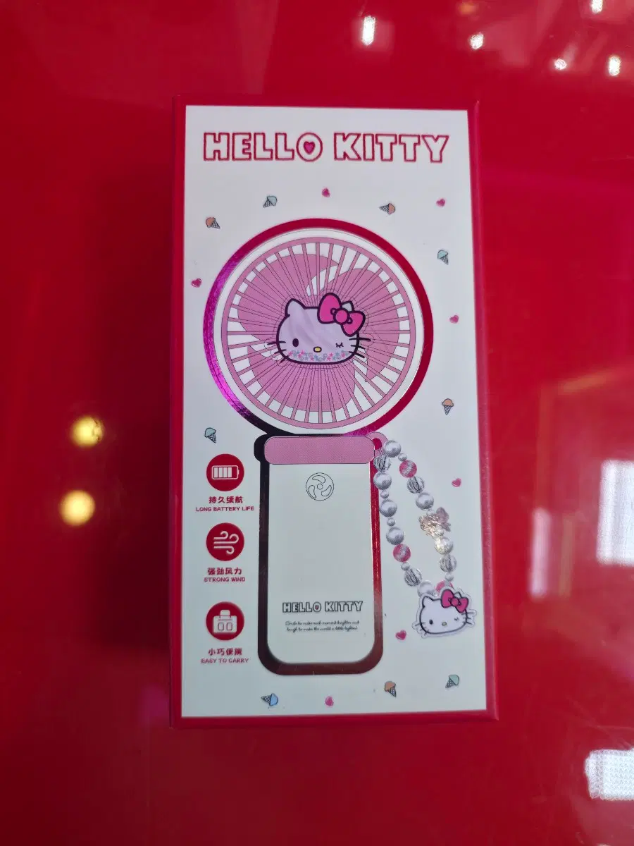 단순개봉새제품)산리오 정품 헬로키티 펄 댄스 시리즈 휴대용 손풍기(모델명: Hello Kitty-006)
