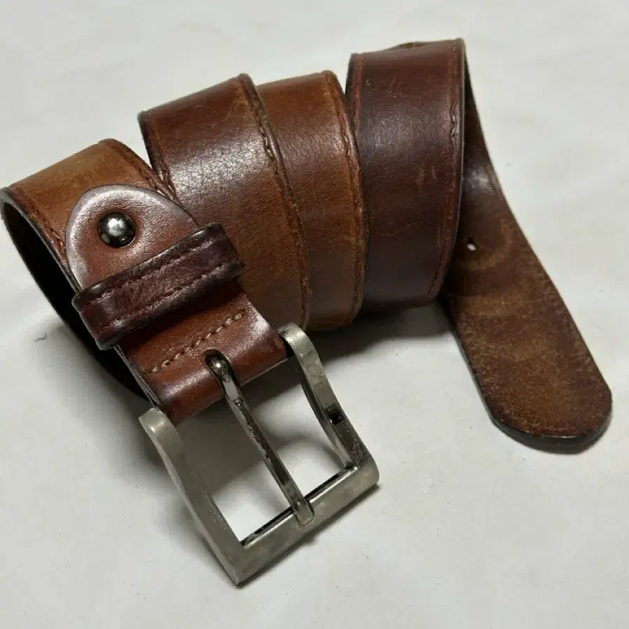 vintage 미국식 빈티지 1등급 소가죽 벨트, 빈티지 브라운 워크웨어 벨트