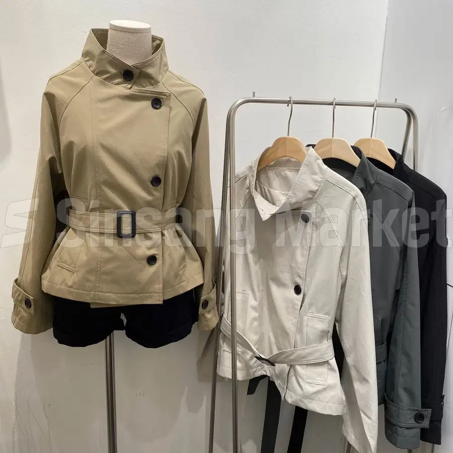 [빠른발송] 딜리하이넥트렌치jk 가을 자켓 야상 아우터 벨트 세트 포켓