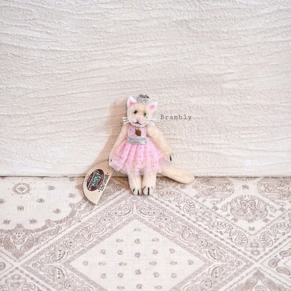 Ganz Cottage Miniatures 빈티지 미니어처 레어 핑크 발레리나 고양이 인형 소품 장식 수집 냥이