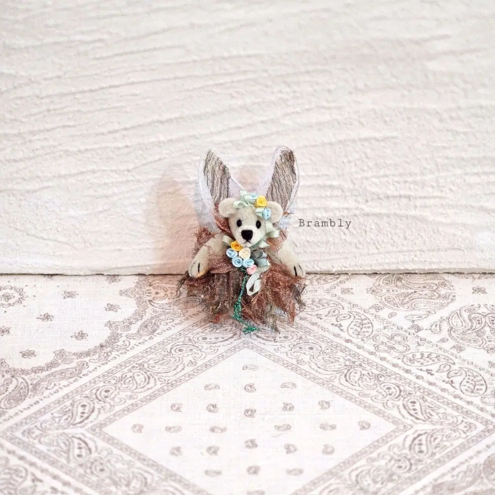 World of Miniature 빈티지 미니어처 테디베어 곰돌이 나비 요정 꽃 레어 소품 인형 수집