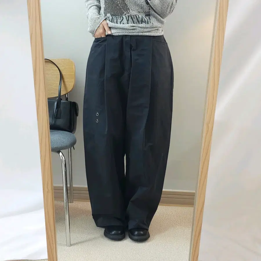 (2)벤에시 여성 와이드 핀턱 슬랙스 먹색 J8W5078