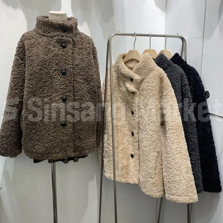 [빠른발송] 마렛퍼하프자켓 뽀글이 무스탕 아우터 코트 자켓 하이넥 포켓