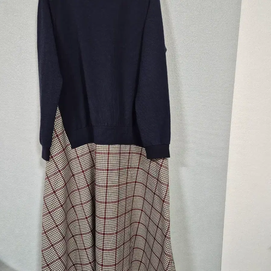 체크 레이어드 긴팔원피스 66