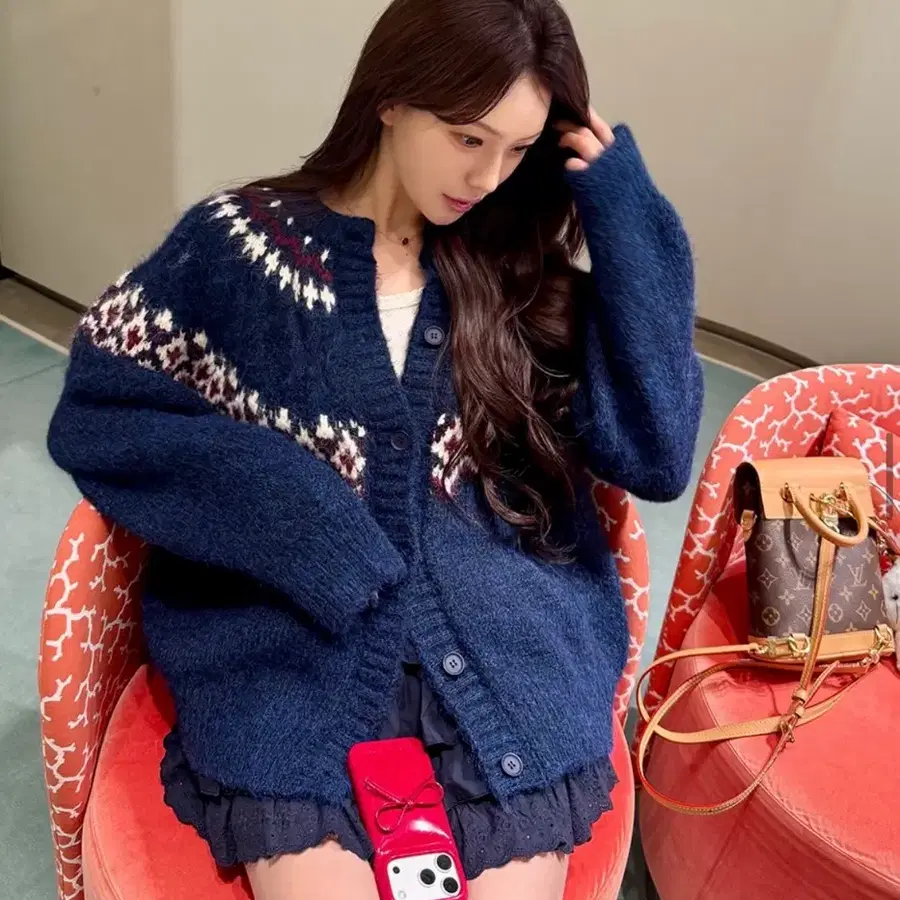마리마켓 노르딕 니트 가디건