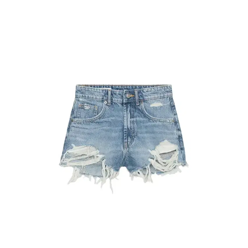 ZARA TRF 하이웨이스트 디스트로이드 데님 쇼츠