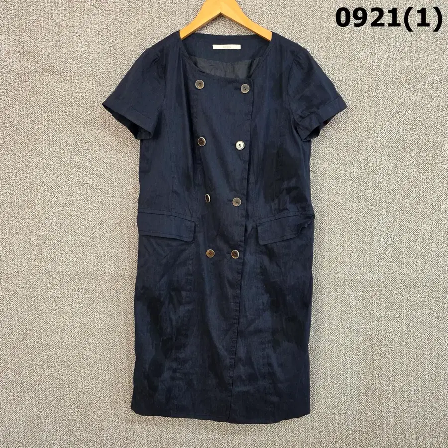 BCBG 네이비 버튼 원피스 드레스 s