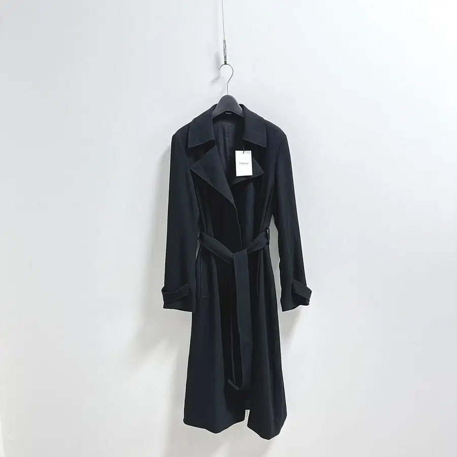 띠어리 블랙 크레이프 트렌치 코트 Women Admiral Crepe Oaklane Trench Coat