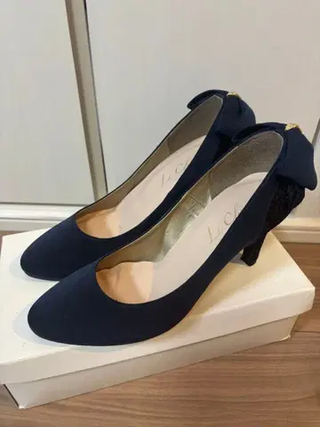펌프스 하이힐 LeChione 네이비 리본 포함