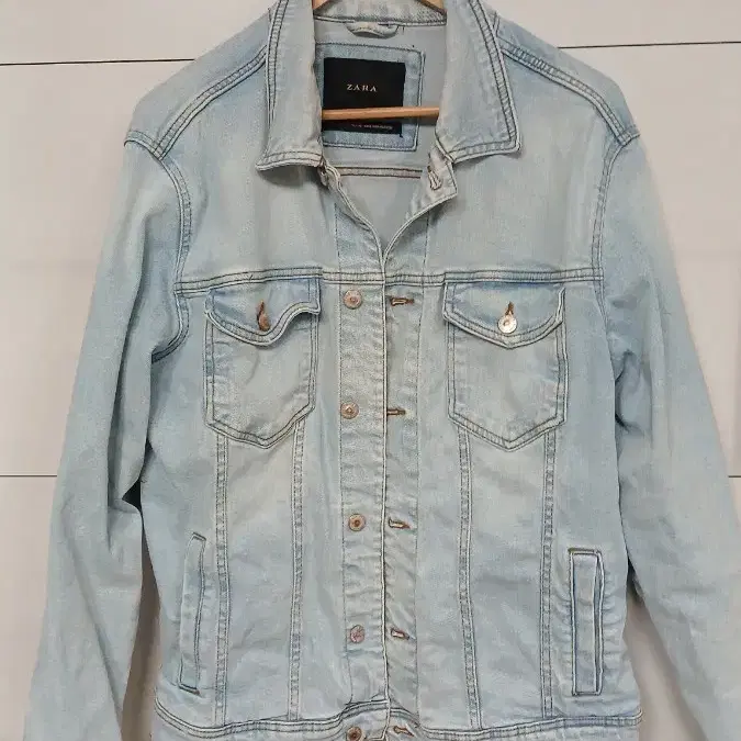 zara 자라 연청 데님 자켓 L사이즈 오버핏 내부탭헤짐