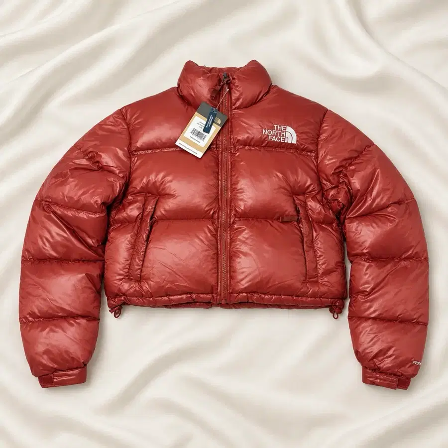 L) 노스페이스 21FW 해외판 700필 숏 눕시 Brick House Red 다운 패딩