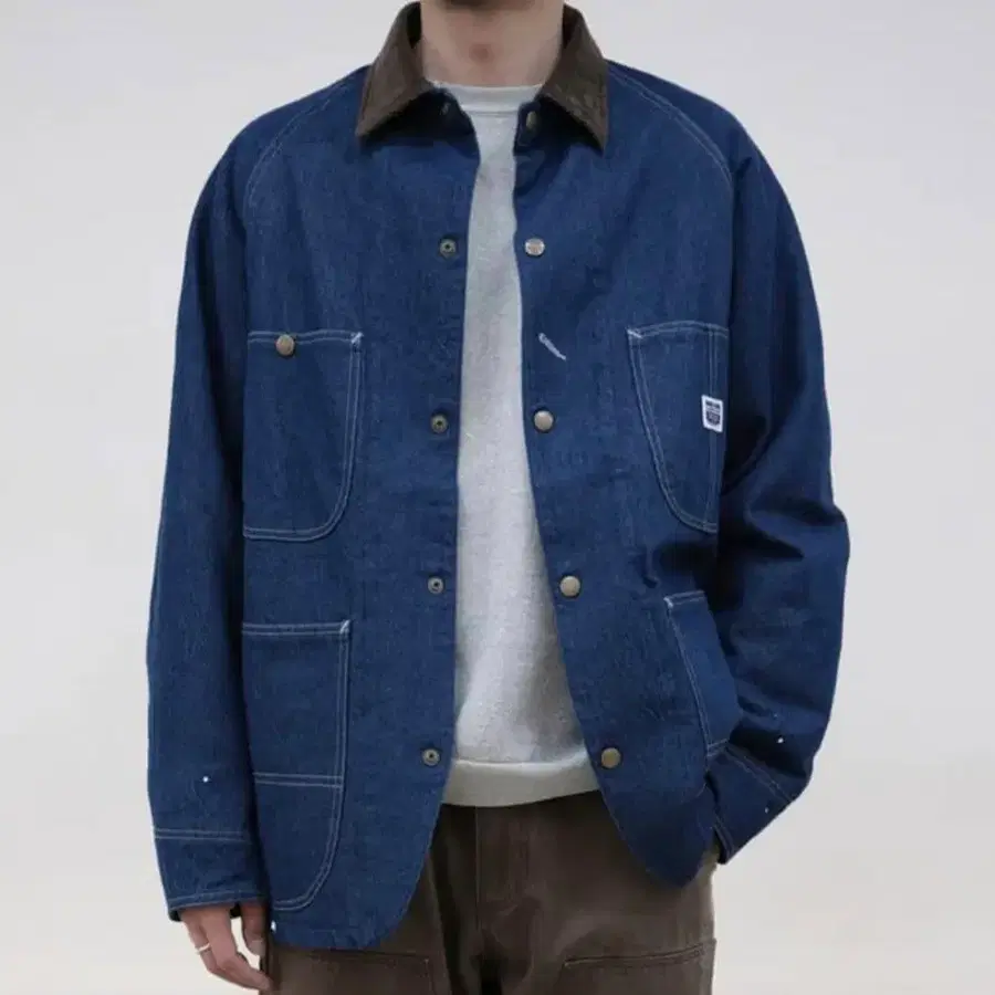 본로우Padded CoverallJacket_Crease Denim 03