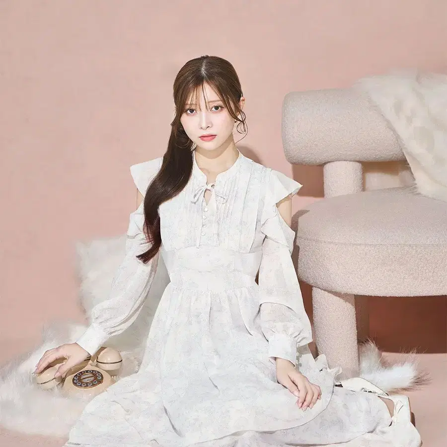 미셸마카롱 벨 에투알 프릴 티어드 롱 원피스