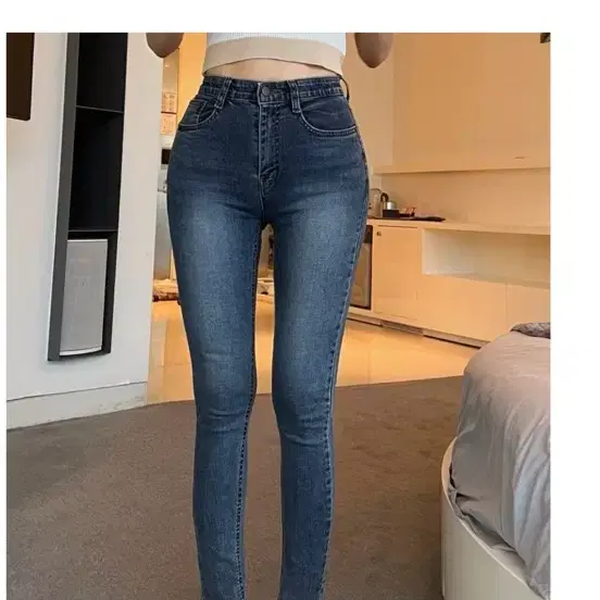 HLSDP 골반 볼륨업 스키니 청바지_진청 (골반뽕 청바지)