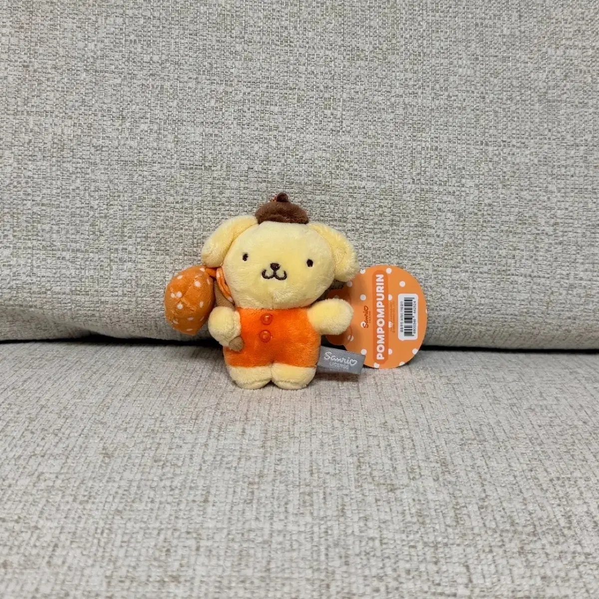정품 산리오 폼폼푸린 보따리 키링 인형 10cm 가방고리