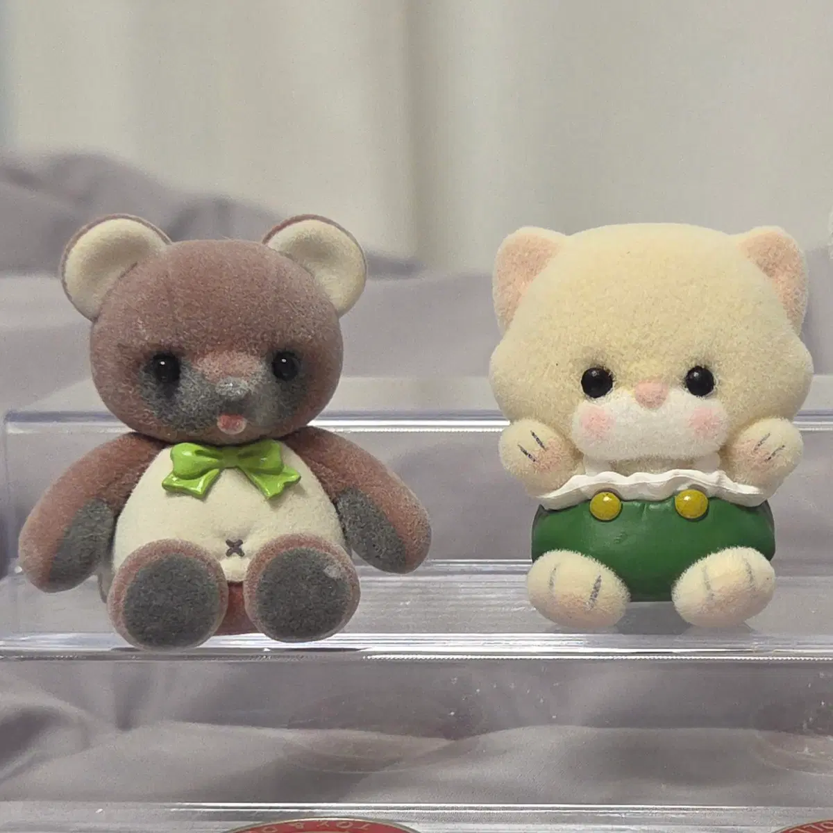 일괄)요시토쿠 고양이 너구리 곰 실바니안 재질 가챠 피규어