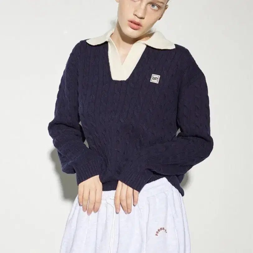(새상품) 프리너 Cable pullover knit / navy