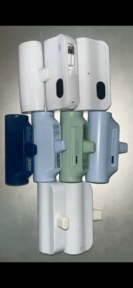 휴대용 재사용 다회용 보조배터리 C타입/8핀 2000mAh 3000mAh 5000mAh