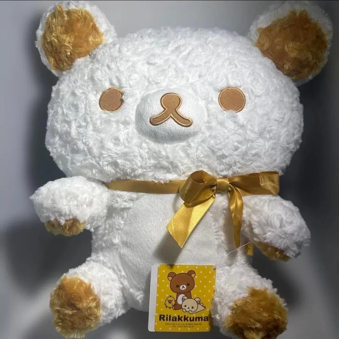 (최저가)리락쿠마 화이트 로즈 봉제 인형 XL 골드